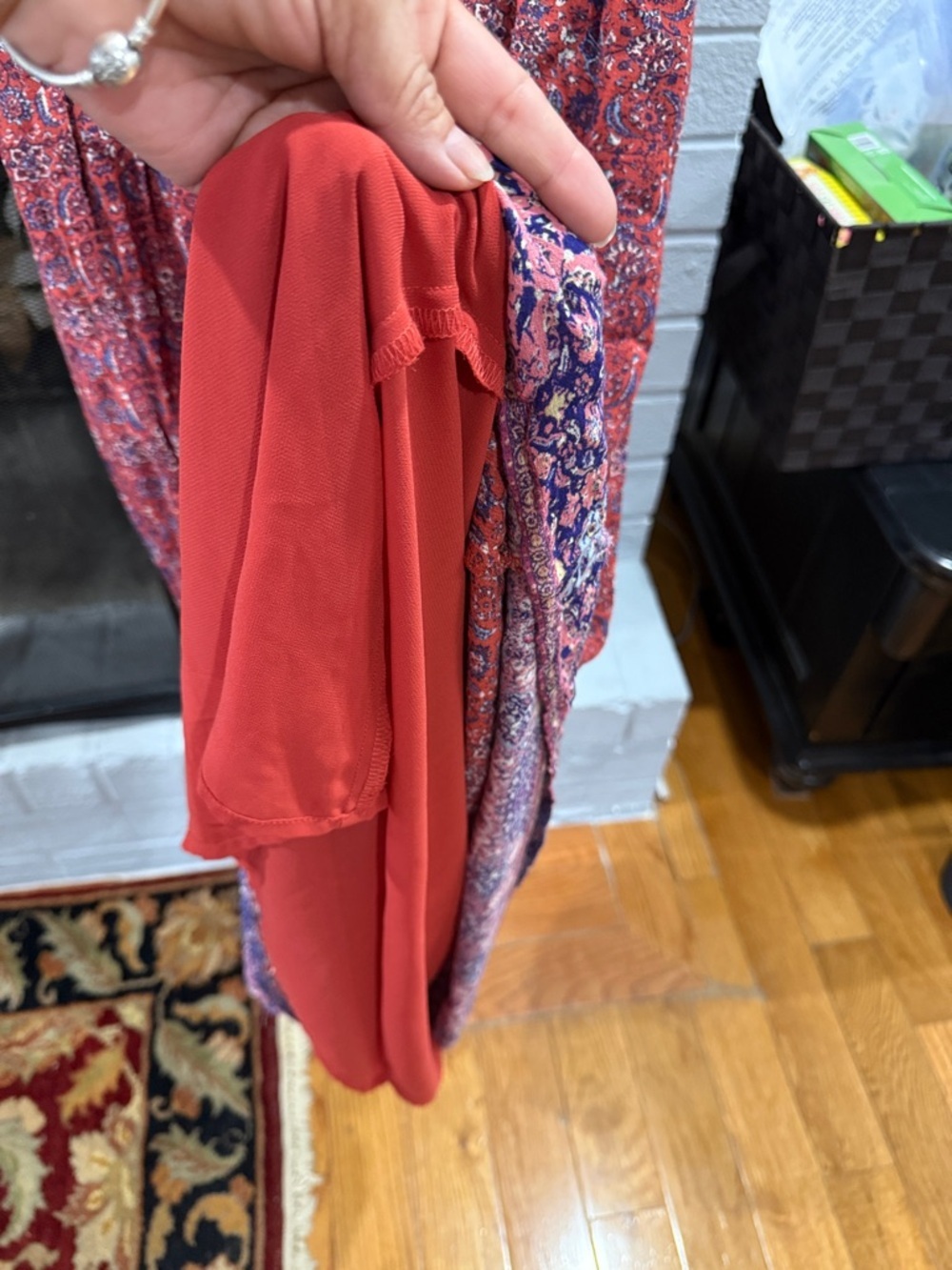 Lucky Brand Red and Purple Boho Maxi Dress side pockets size S - Picture 6 of 8